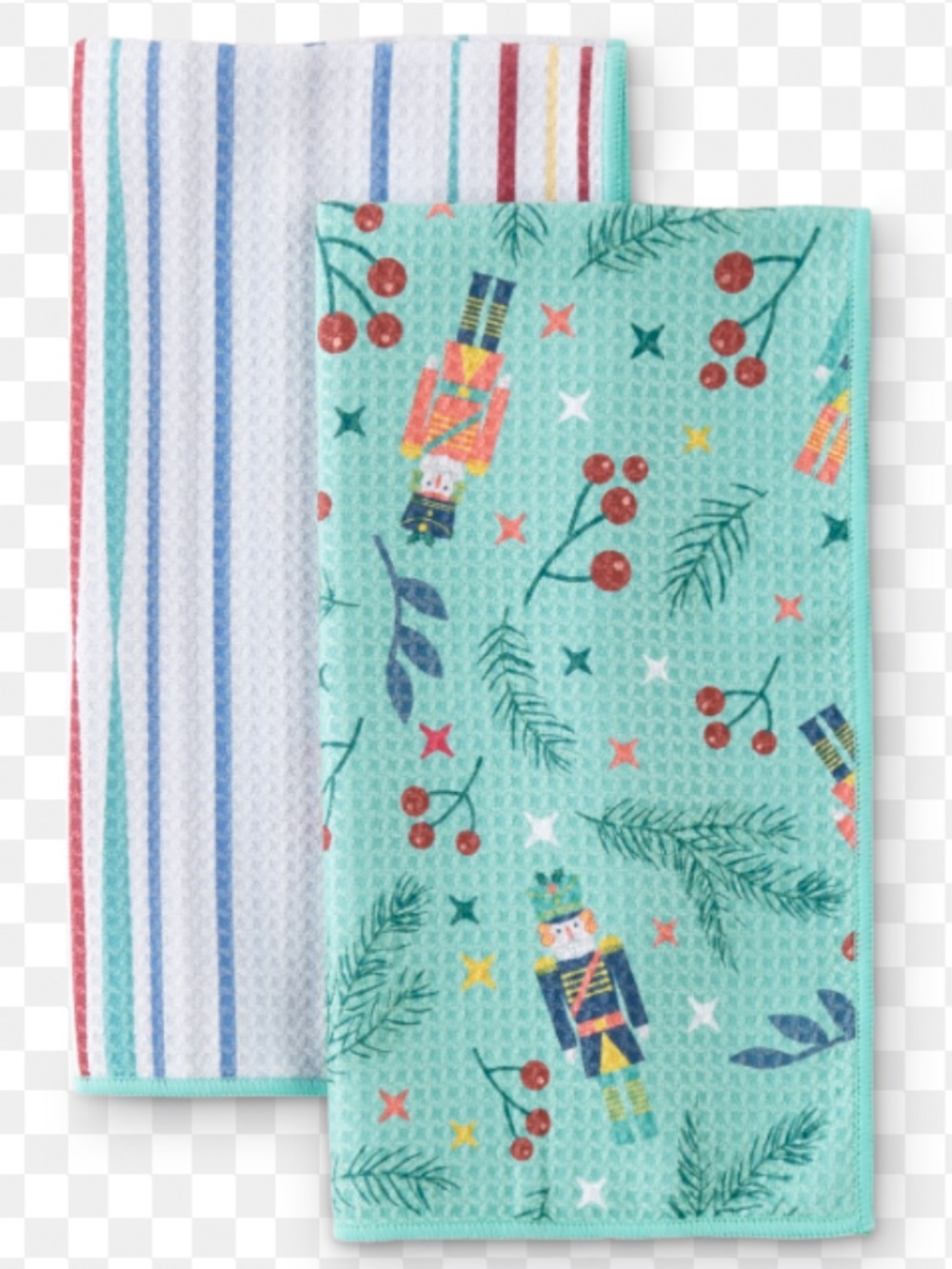 Norwex Limited Edition Nutcracker & Stripe Kitchen Towel Set